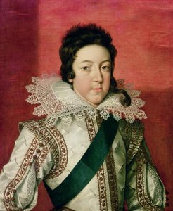 Portrét Ludvíka XIII. (1601-43) jako chlapce v Řádu Svatého Ducha, kolem roku 1616